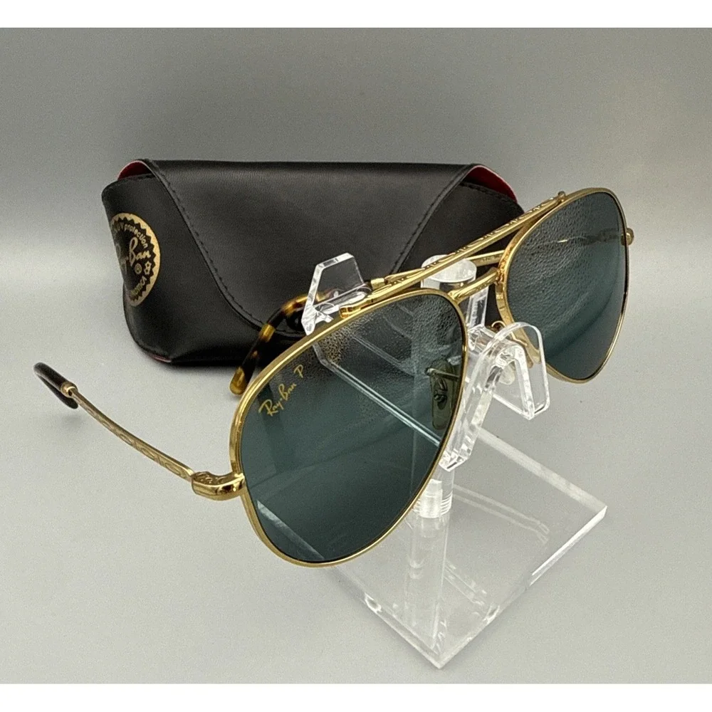 Ray-Ban Sunglasses, RB3625 Gold /Tortoise, Chromance Aviator 58-14-135 & RB Case